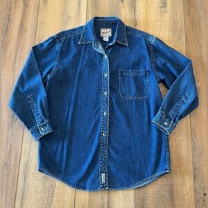 Woolrich Women’s Dark Blue Button Down Denim Shirt